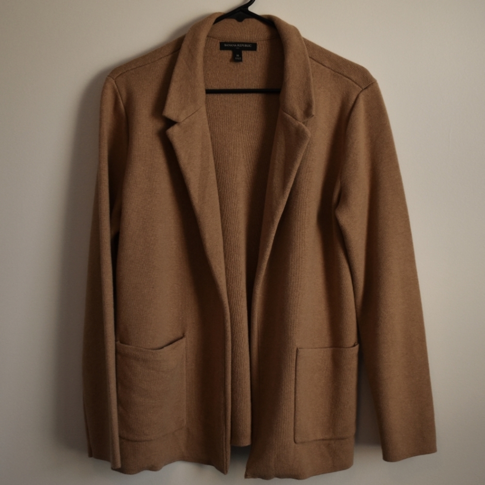 Banana Republic Sweater Blazer in Camel